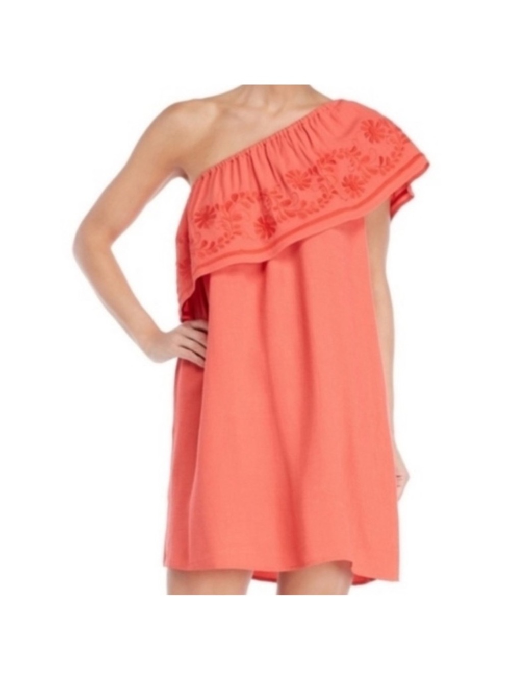 Rebecca Minkoff Coral One-Shoulder Ruffle Dress Originally $198